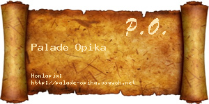 Palade Opika névjegykártya